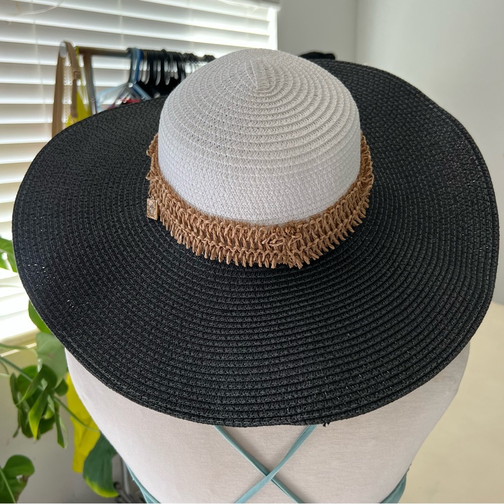 Anne Klein Straw Brim Cabana Hat NWT - Picture 2 of 4